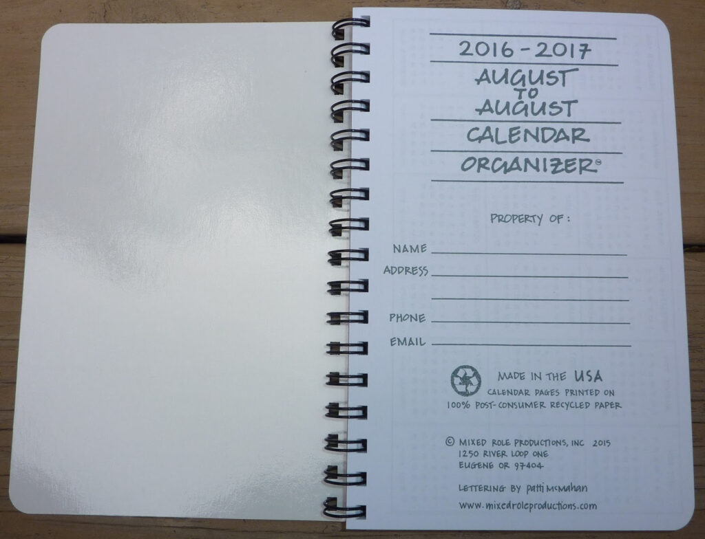Plannerisms August To August Calendar Organizer By Mixed Role Productions