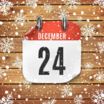 Premium Vector December 24 Calendar Icon With Snow And Snowflakes