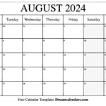Print August 2021 Calendar Blank Printable Template Pdf Word Excel