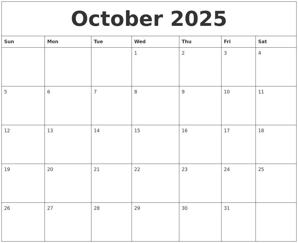 Printable 2025 October Calendar Kiara W Steinberg