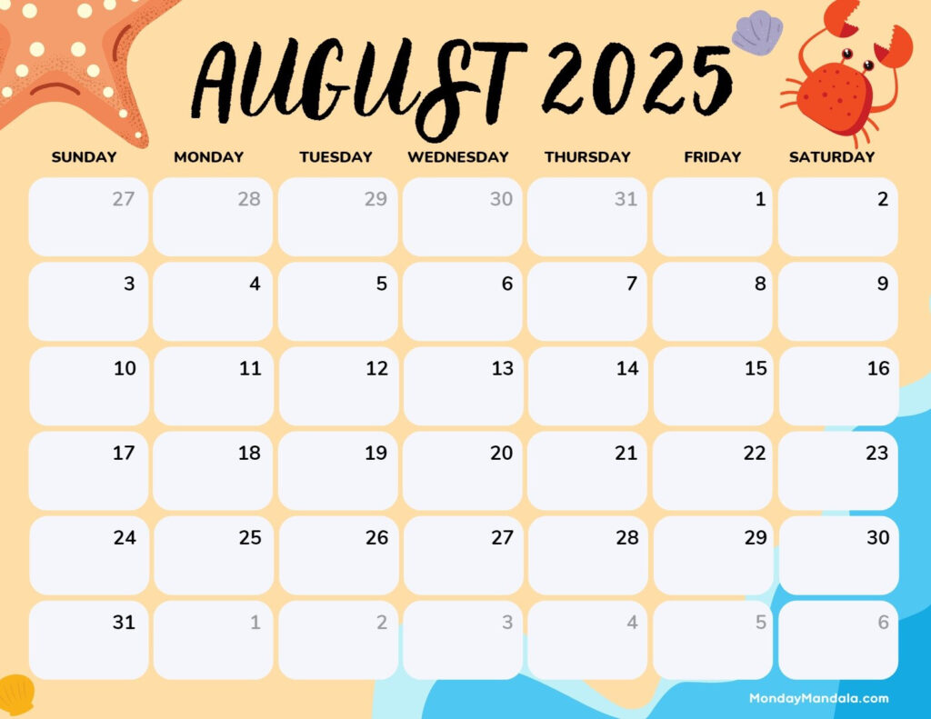 Printable August 2025 Calendar Pdf Jade S Pinschof