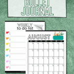 Printable August Bullet Journal Calendar Habit Tracker More