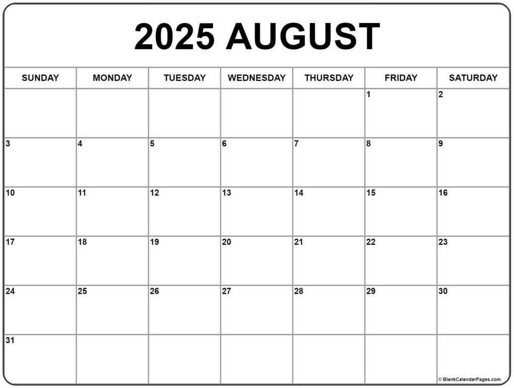 Printable August Calendar 2025 Pdf Dahlia Engale