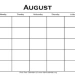 Printable August Calendars Blank Calendar