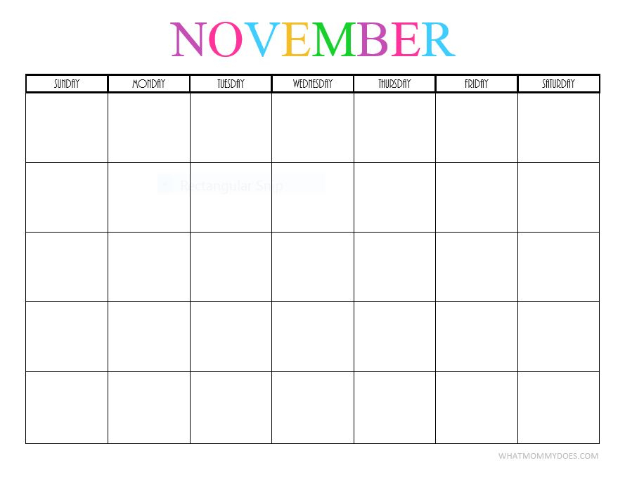 Printable Blank November Calendar Printable Templates