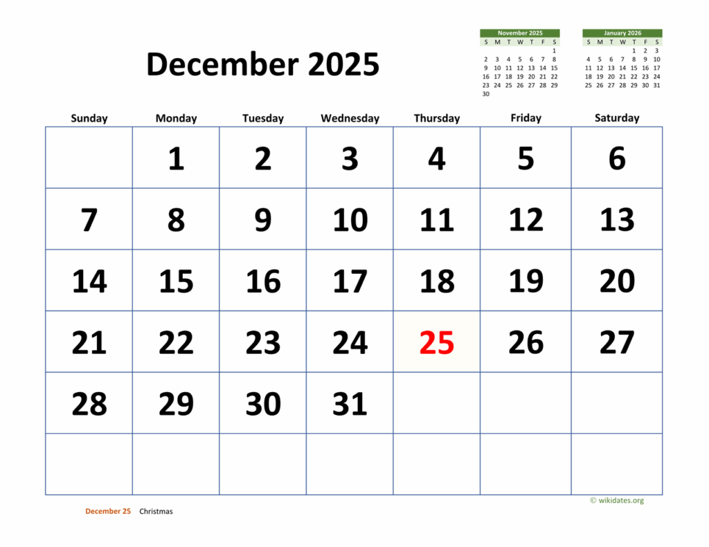 Printable Calendar 2025 December 2025 Poppy Barlee