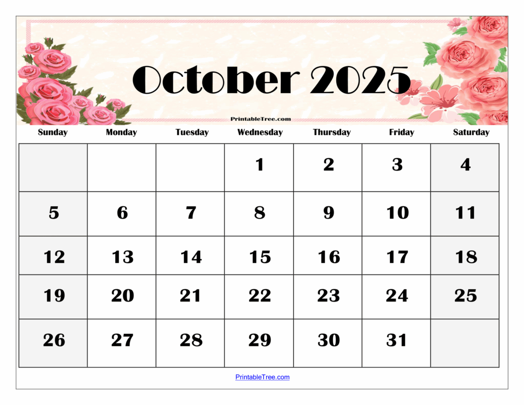 Printable Calendar 2025 October Barbara T Webb