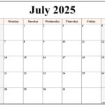 Printable Calendar July 2025 June 2025 Natasha Flynn