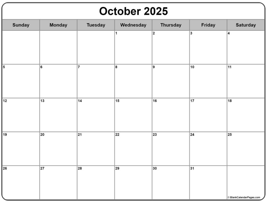 Printable Calendar October