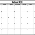 Printable Calendar October