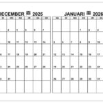 Printable December 2025 And January 2026 Calendar Mary Blakeley