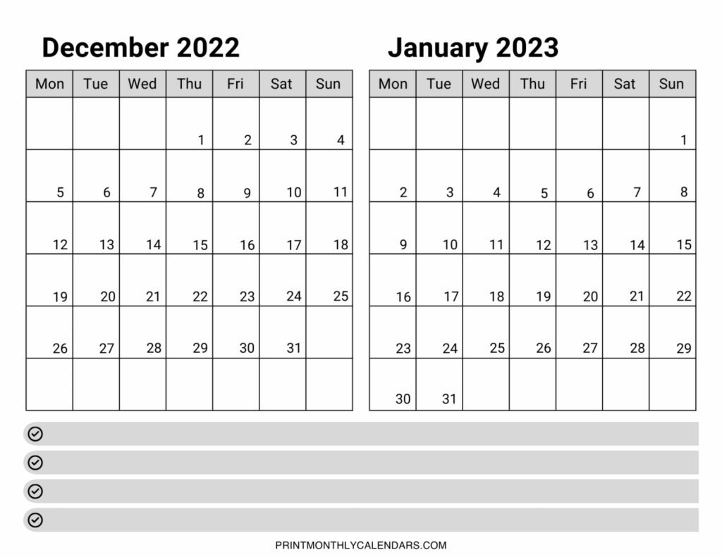 Printable December And January Calendar Printable New Year Banners