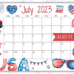 Printable Fourth Of July 2024 Calendar Editable Summer Calendar With