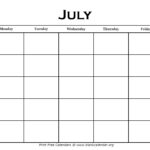Printable July Calendars Blank Calendar