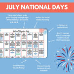 Printable July National Day Calendar Holiday Tracker At A Glance