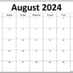 Printable Monthly Calendar August 2025 Silvia Faith