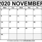 Printable November 2020 Calendar Templates 123Calendars
