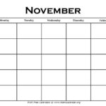 Printable November Calendars Blank Calendar