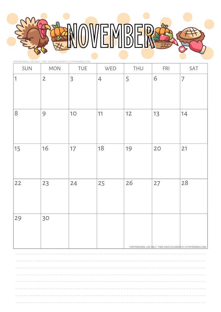 Printable November Calender