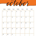 Printable October 2023 Calendar 12 Cute Calendar Print Calendar