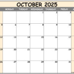 Printable October Calendar Page At Tanailaniblog Blog
