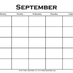 Printable September Calendars Blank Calendar