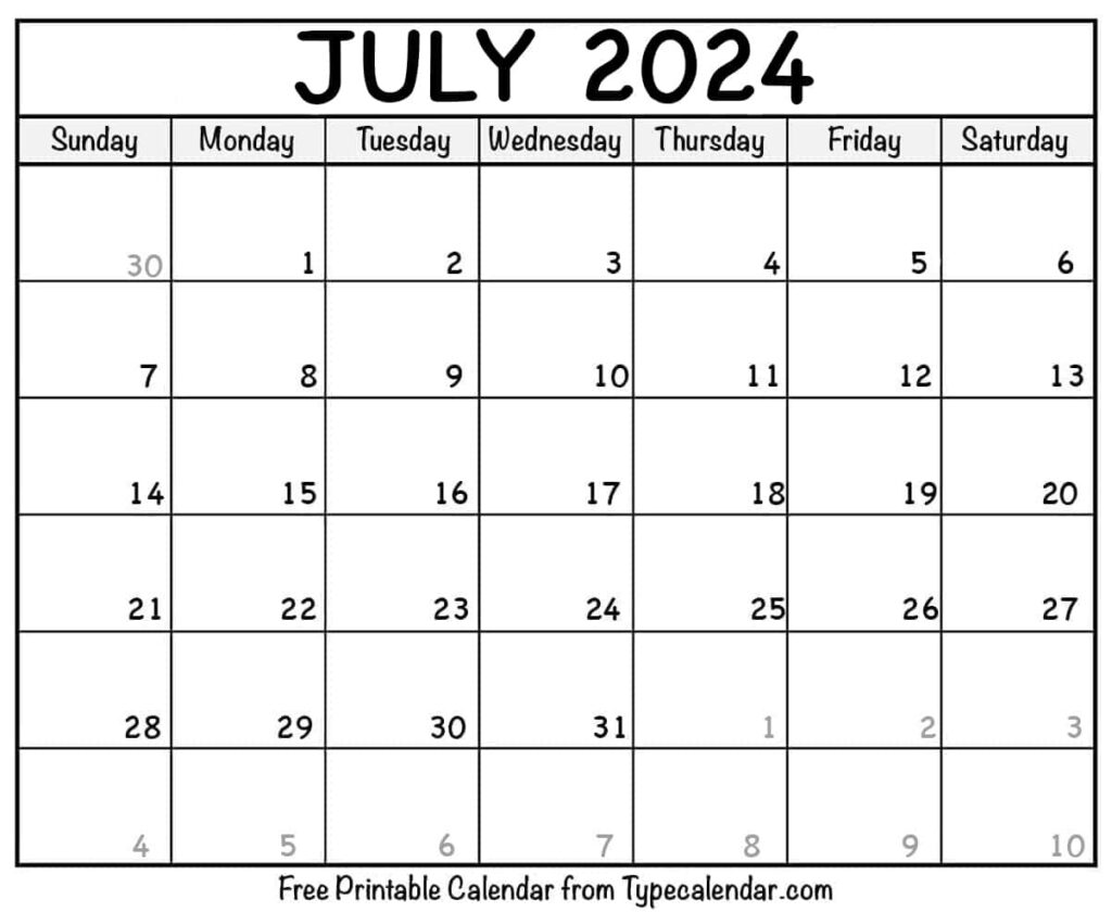 Pull Up July Calendar 2024 Printable Calendar