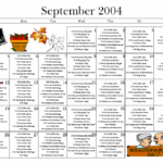 Sample Calendar Senior Living Activities September Activities