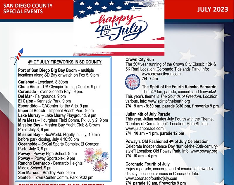 San Diego Calendar Of Events July 2023