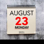 Save The Date Written On A Calendar August 23 Stock Photo Alamy