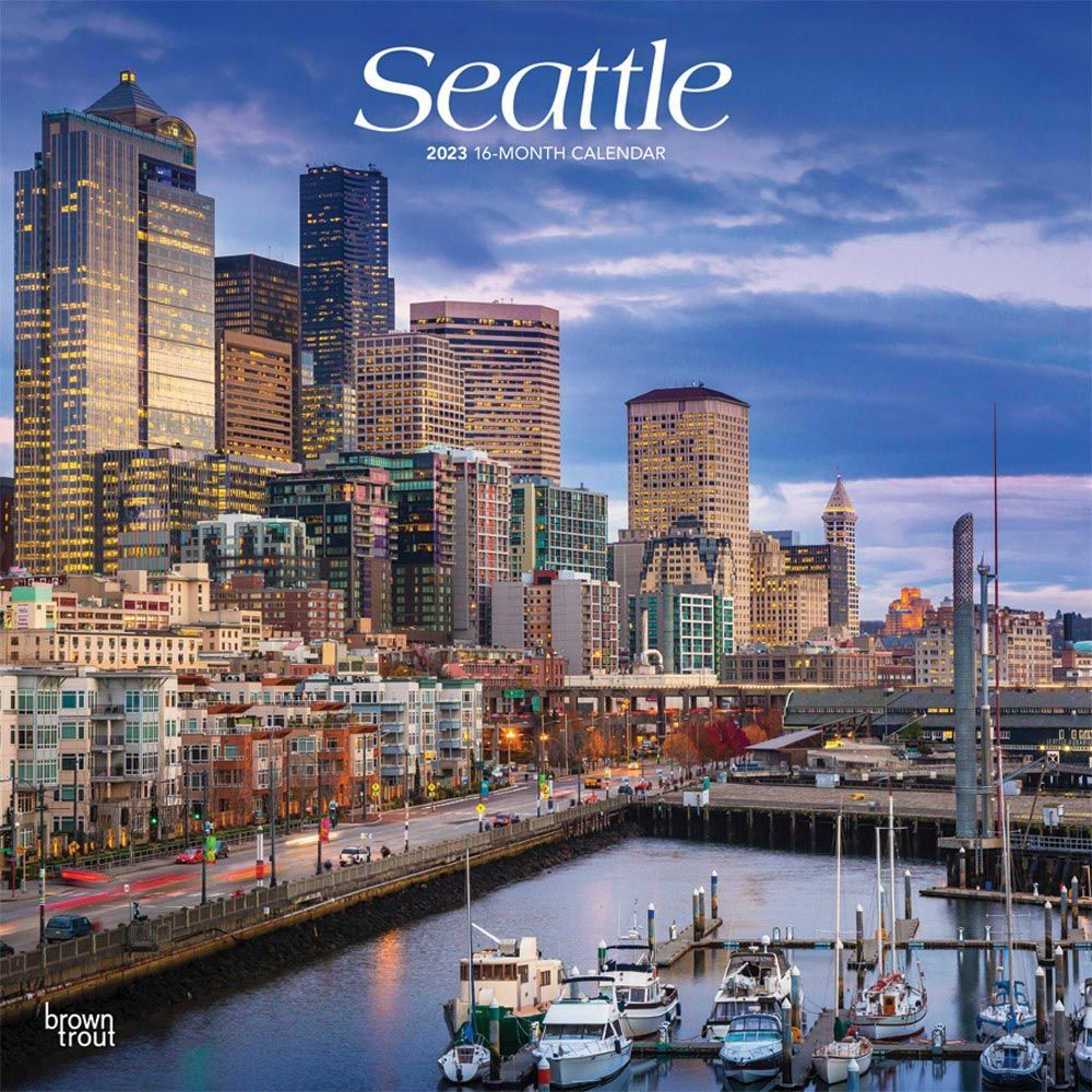 Seattle 2023 Wall Calendar In 2022 West Coast Cities Seattle Brown 