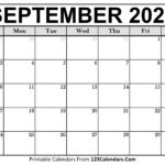 Sept Calendar Printable
