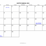 September 1952 Calendar