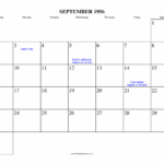 September 1956 Calendar