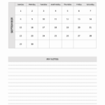 September 1957 Printable Monthly Calendar With Notes