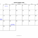 September 1958 Calendar