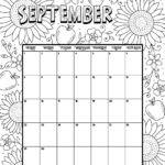 September 2019 Coloring Calendar Woo Jr Kids Activities Children
