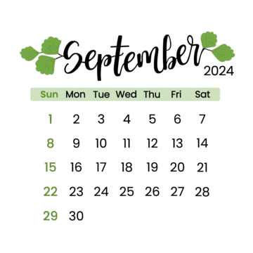September 2024 Calendar Vector September 2024 Calendar PNG And 