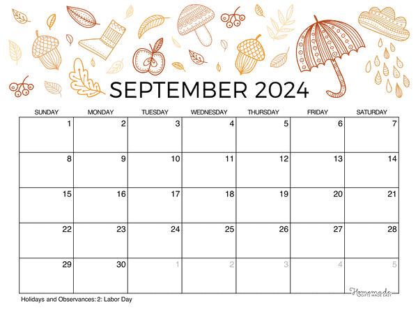September 2024 Calendar With Holidays Printable Free Pdf Alikee Augusta