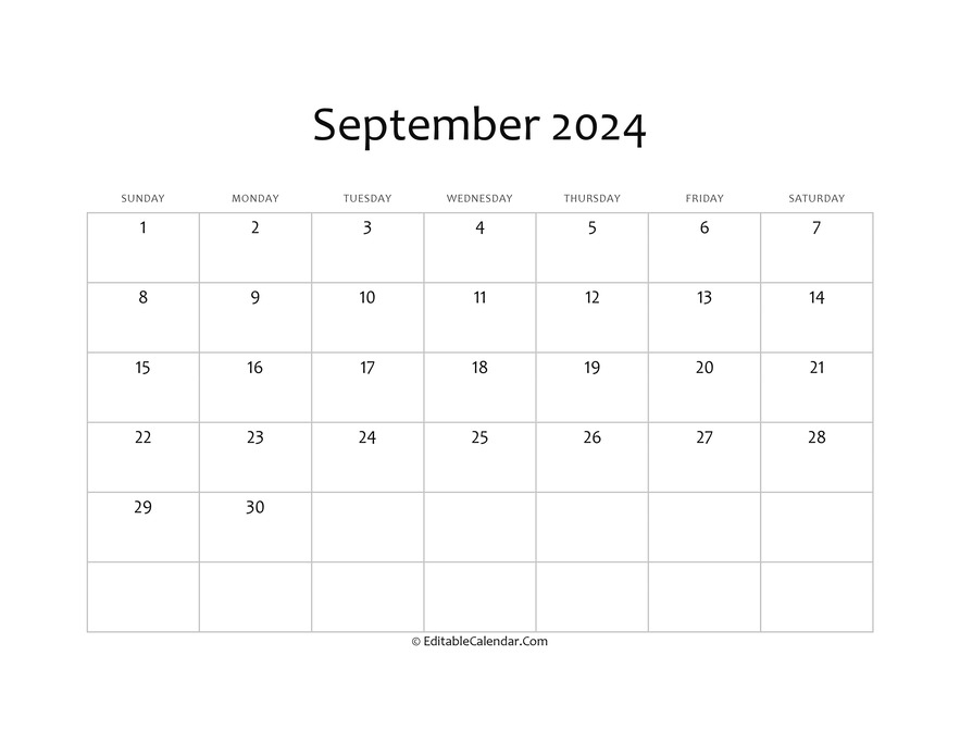 September 2024 Printable Calendar With Holidays