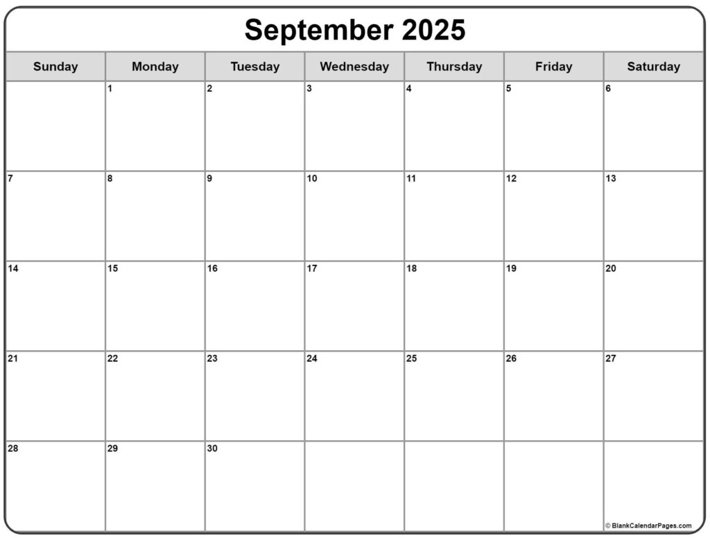 September 2025 Calendar Free Printable Calendars