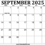 September 2025 Printable Calendar Calendar20