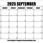 September Calendar 2025 Printable Pdf One Page Mark E Damgaard