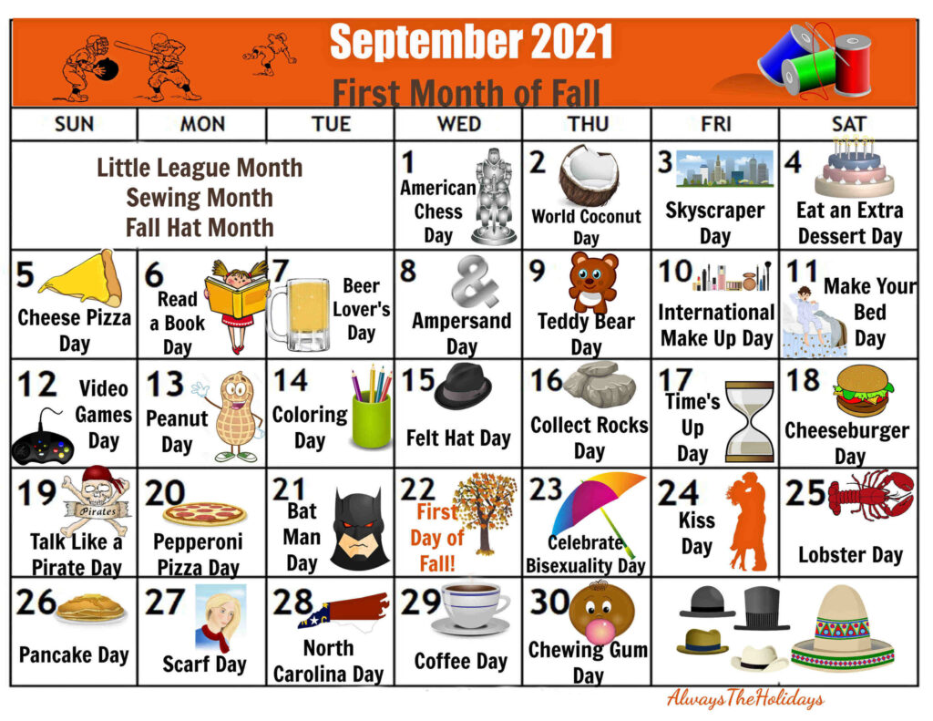 September Calendar National Days Adel Nataline