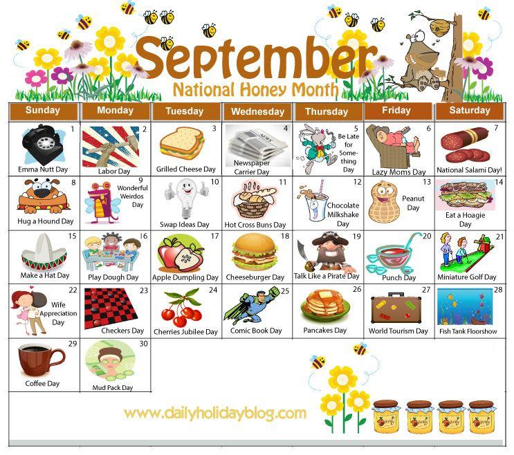 September Daily Holiday Calendar Arts And Crafts Ideas Pinterest 