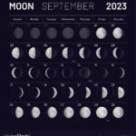 September Lunar Calendar For 2023 Year Monthly Vector Image
