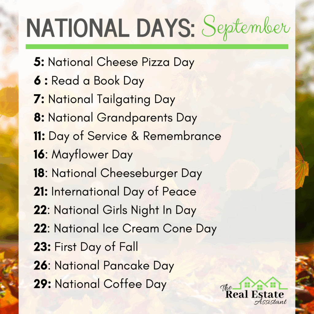September National Day Calendar Printable Templates Free