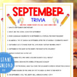 September Trivia Game Printable Month Party Games Fall Activities