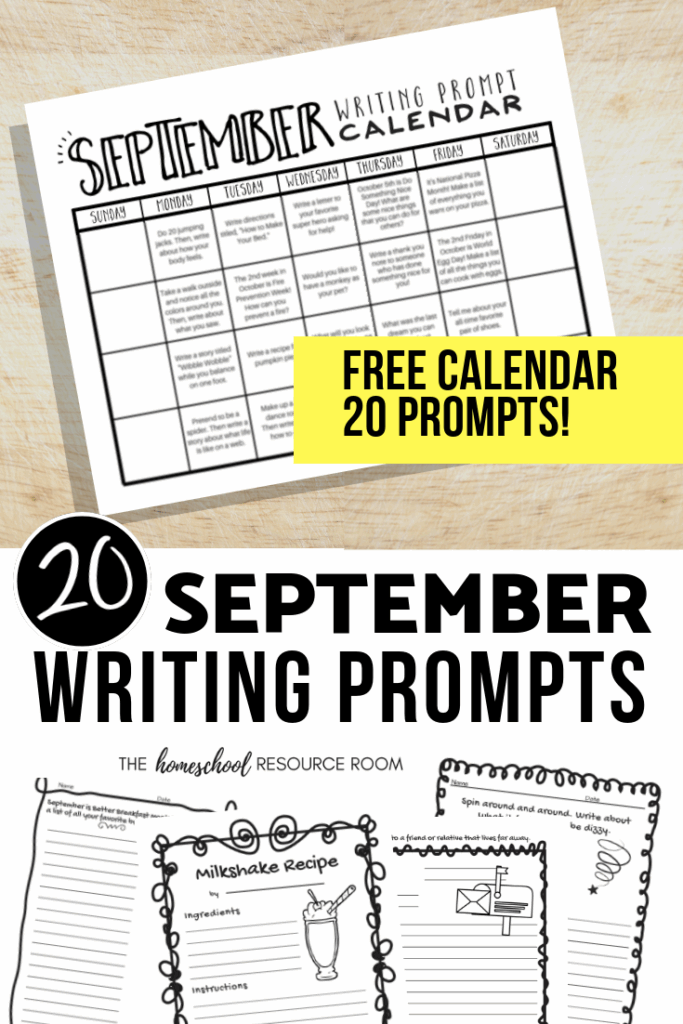 September Writing Prompts Free Calendar With 20 Prompts The 