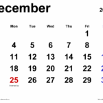 Show Me The Calendar For December